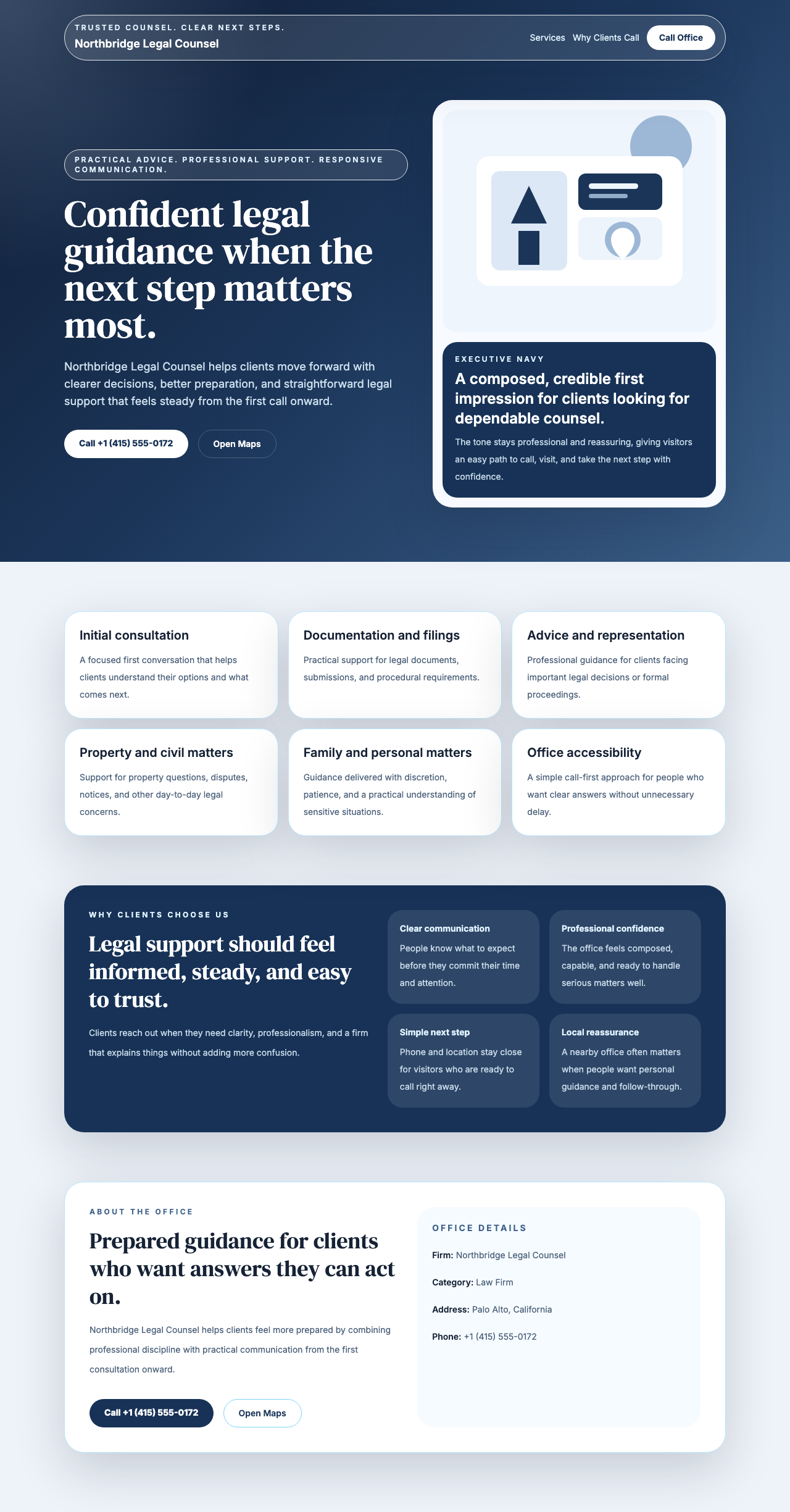 Executive counsel site sample site